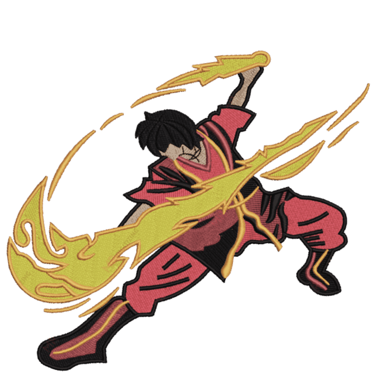 Zuko swoosh Digitized Embroidery Design by Patches Junction